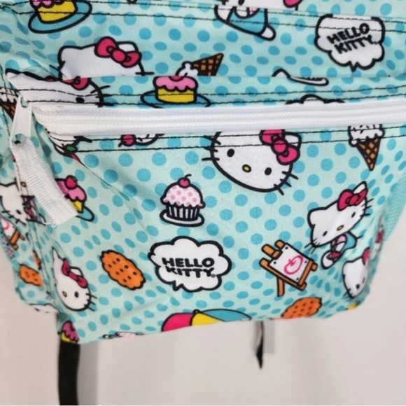 NWT Sanrio Hello Kitty Bioworld Backpack Blue White Pink Ice Cream Cookies Cake - Picture 4 of 14